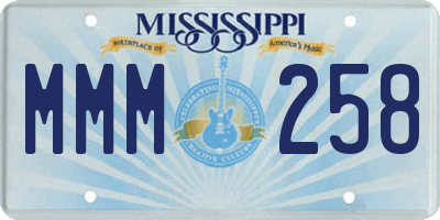 MS license plate MMM258