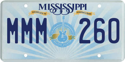 MS license plate MMM260