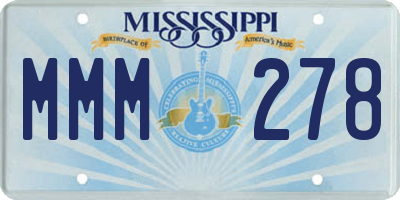 MS license plate MMM278