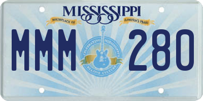 MS license plate MMM280