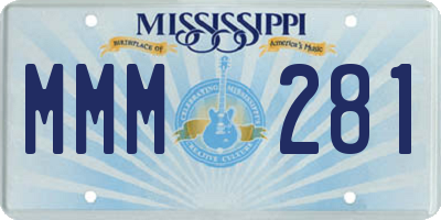 MS license plate MMM281