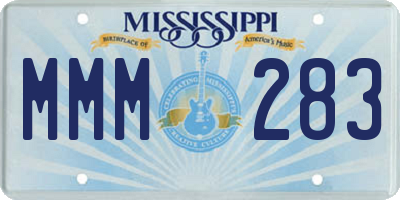 MS license plate MMM283