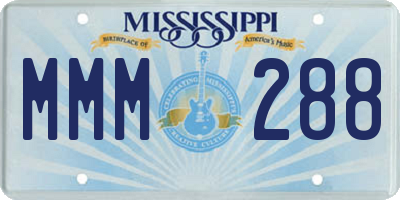 MS license plate MMM288