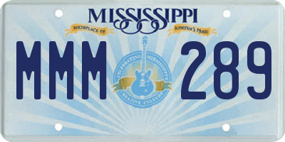 MS license plate MMM289