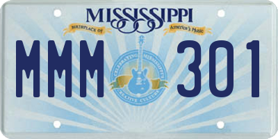 MS license plate MMM301