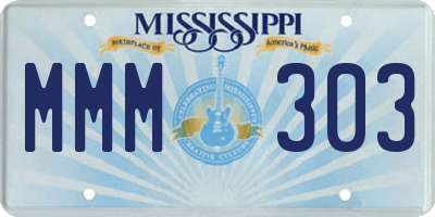 MS license plate MMM303