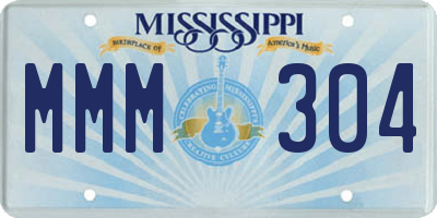 MS license plate MMM304