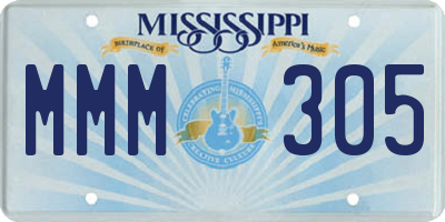 MS license plate MMM305