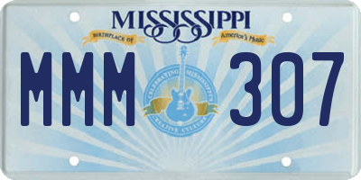 MS license plate MMM307