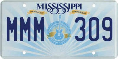 MS license plate MMM309