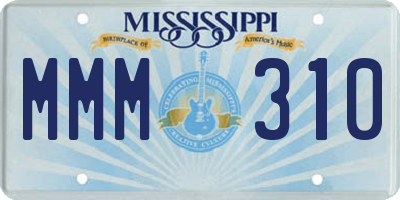 MS license plate MMM310