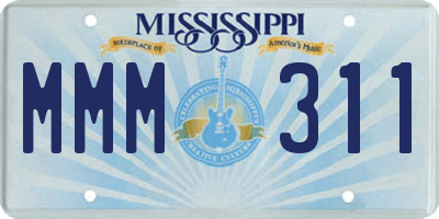 MS license plate MMM311