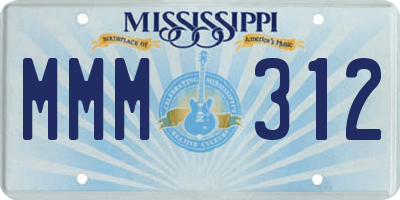 MS license plate MMM312