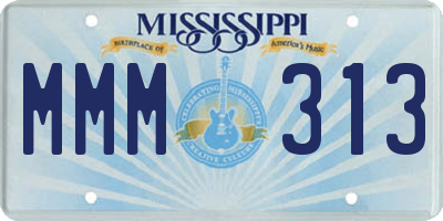 MS license plate MMM313