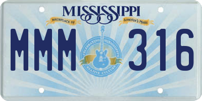 MS license plate MMM316