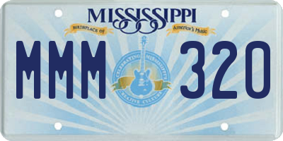 MS license plate MMM320