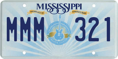 MS license plate MMM321