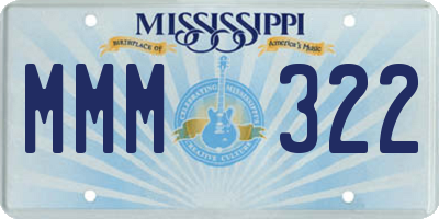 MS license plate MMM322
