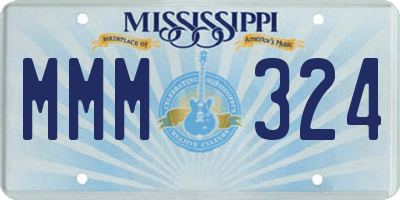 MS license plate MMM324