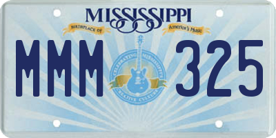 MS license plate MMM325