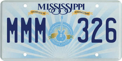 MS license plate MMM326