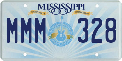 MS license plate MMM328