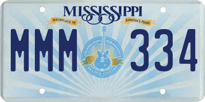 MS license plate MMM334