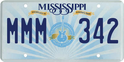 MS license plate MMM342