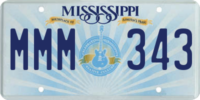MS license plate MMM343