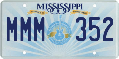 MS license plate MMM352