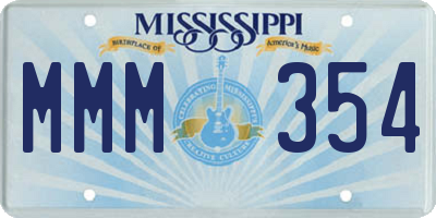 MS license plate MMM354