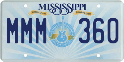 MS license plate MMM360