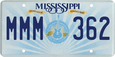 MS license plate MMM362