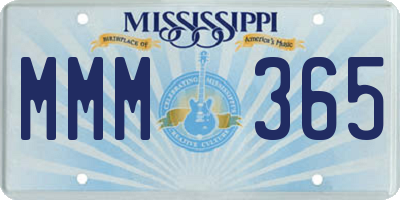 MS license plate MMM365
