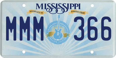 MS license plate MMM366