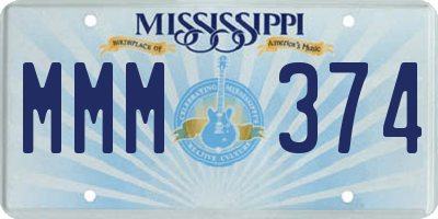 MS license plate MMM374