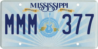 MS license plate MMM377