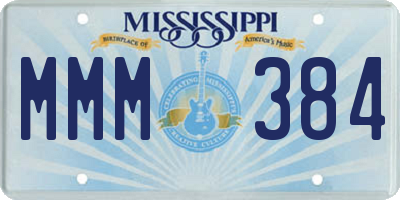 MS license plate MMM384