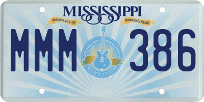MS license plate MMM386