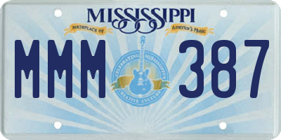 MS license plate MMM387