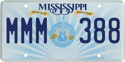MS license plate MMM388
