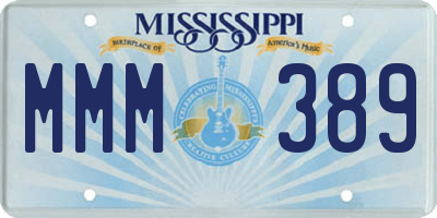 MS license plate MMM389