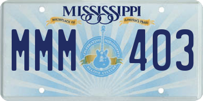 MS license plate MMM403