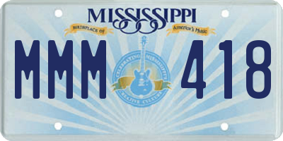 MS license plate MMM418