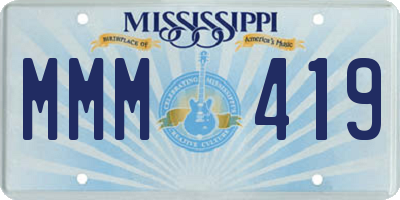 MS license plate MMM419