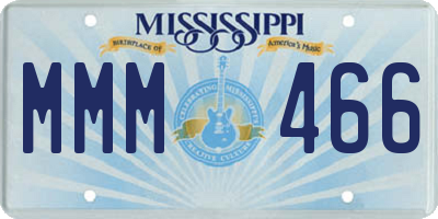 MS license plate MMM466