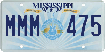 MS license plate MMM475