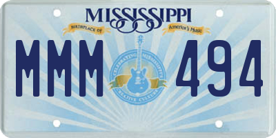 MS license plate MMM494