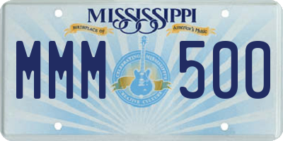 MS license plate MMM500