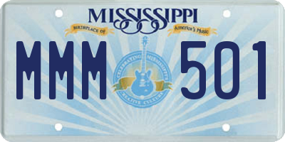 MS license plate MMM501